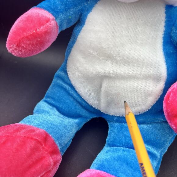 VERY RARE Beautiful Kellytoy Blue & Pink Teddy Bear 14" Plush Stuffed Animal Toy - Picture 2 of 5